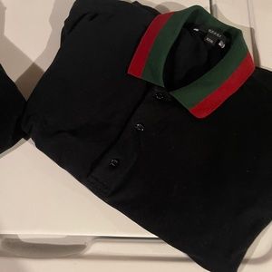 Gucci Black Collar Polo